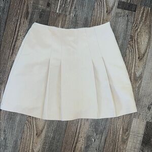 Abercrombie & Fitch Cream Pleated Mini Skirt